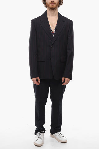 Blazer Monopetto in Lana Vergine Gessata