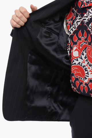 Blazer Monopetto in Lana Vergine Gessata
