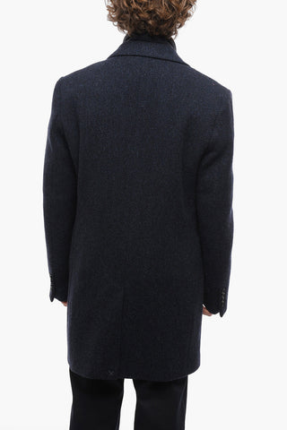 Virgin Wool Single-breasted Coat with Removable Padded Vest
