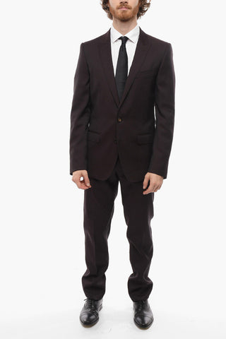 MARTINI 2 Button Wool Blend Suit with Peak Lapel