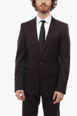 MARTINI 2 Button Wool Blend Suit with Peak Lapel
