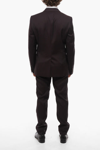 MARTINI 2 Button Wool Blend Suit with Peak Lapel