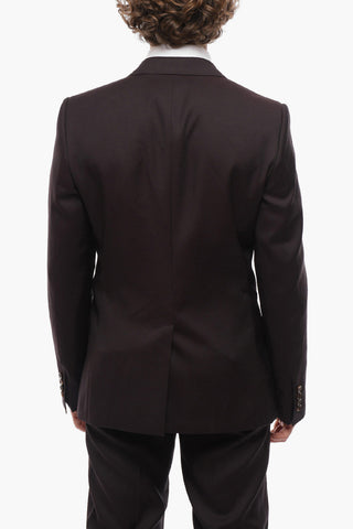 MARTINI 2 Button Wool Blend Suit with Peak Lapel