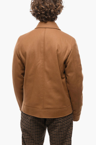 Cappotto Sahariano in Misto Lana con Zip Frontale
