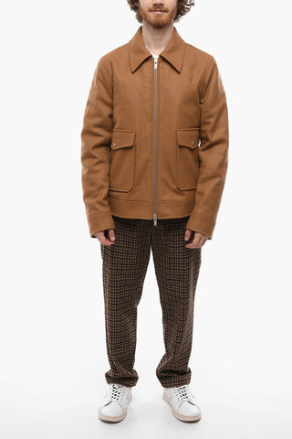 Cappotto Sahariano in Misto Lana con Zip Frontale
