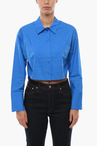 Relaxed Fit SAMUEL Cropped Shirt with Double Breast Pocket