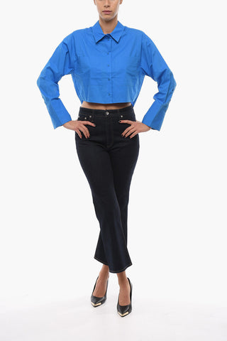 Relaxed Fit SAMUEL Cropped Shirt with Double Breast Pocket