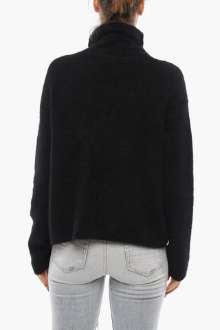 Maglia in Misto Angora a Collo Alto