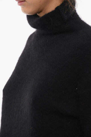 Maglia in Misto Angora a Collo Alto