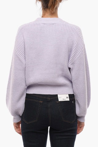 Balloon-sleeved DARLENE Cotton Blend Cardigan