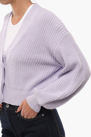 Balloon-sleeved DARLENE Cotton Blend Cardigan