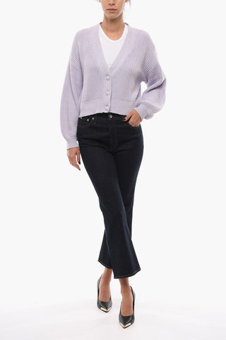Balloon-sleeved DARLENE Cotton Blend Cardigan