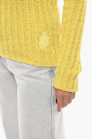 J.W. ANDERSON Mock Neck Terry Sweater with Half Zip