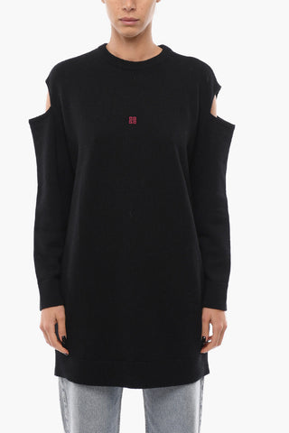 Abito in Misto Cashmere con Dettaglio Cut Out