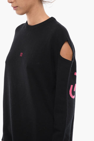 Abito in Misto Cashmere con Dettaglio Cut Out