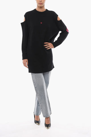 Abito in Misto Cashmere con Dettaglio Cut Out