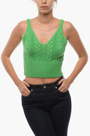 Top Crop KAYA in Maglia con Scollo a V