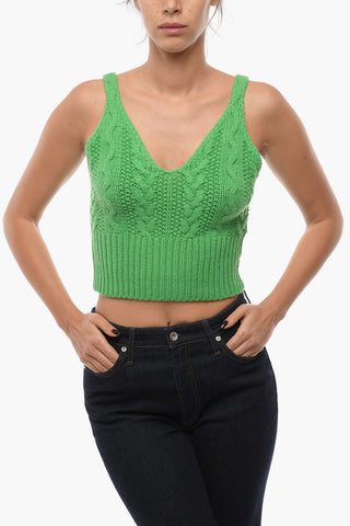 Top Crop KAYA in Maglia con Scollo a V
