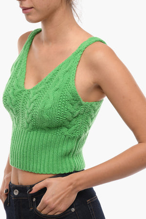 Top Crop KAYA in Maglia con Scollo a V