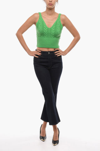 Top Crop KAYA in Maglia con Scollo a V