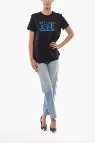 Crewneck T-shirt with Embroidered Logo