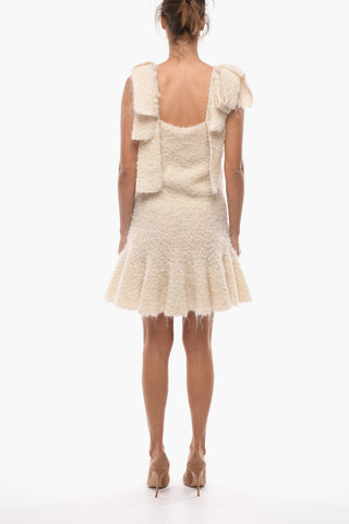 Mohair Blend Midi Dress with Bows