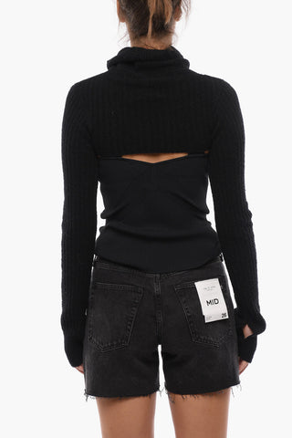 Turtleneck Wool Blend JOLEEN Cropped Sweater