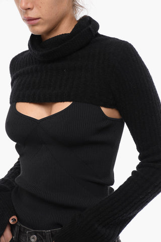 Turtleneck Wool Blend JOLEEN Cropped Sweater