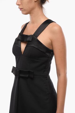 Wrap Sheath Dress with Satin Inserts