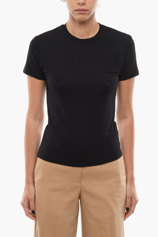 Solid Color HUNTER Crew-Neck T-shirt with Cut-Out Detail on the Back
