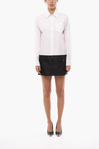 Long Sleeved Shirt Dress With Nylon Bottom