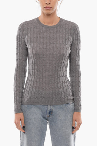 Virgin Wool Cable Knit Sweater