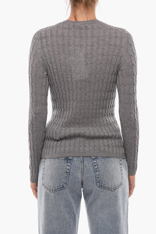 Virgin Wool Cable Knit Sweater