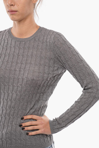Virgin Wool Cable Knit Sweater