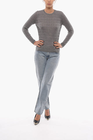 Virgin Wool Cable Knit Sweater