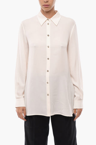 Camicia in Seta con Bottoni Gioiello