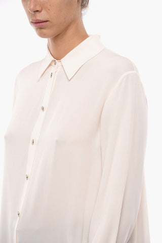 Camicia in Seta con Bottoni Gioiello