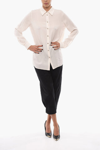 Camicia in Seta con Bottoni Gioiello