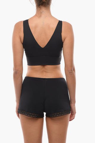 Sports Crop Top With Embossed Logo