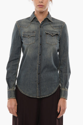 Delavè Denim Utility Shirt with Snap Buttons