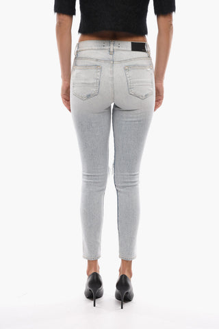 Distressed Light-Wash Skinny Jeans