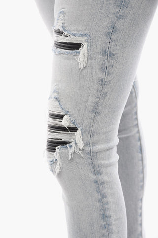 Distressed Light-Wash Skinny Jeans