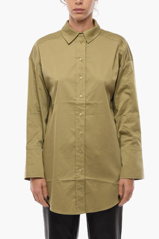 Oversized Cotton-Blend Shirt DIVINA with Side Slits
