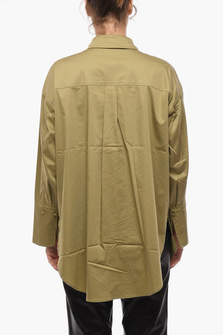 Oversized Cotton-Blend Shirt DIVINA with Side Slits