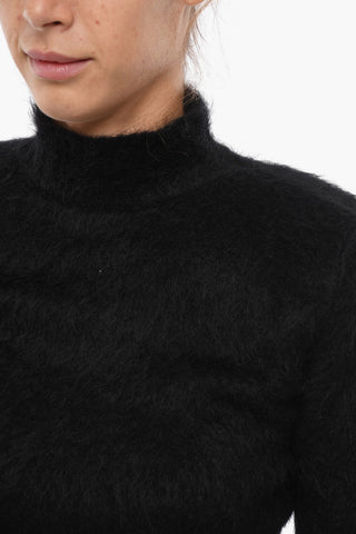 Mohair Blend Top with Padded Shoulders