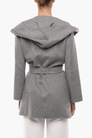 STUDIO Cappotto TONDO Cucito a Mano in Misto Lana con Cappuccio