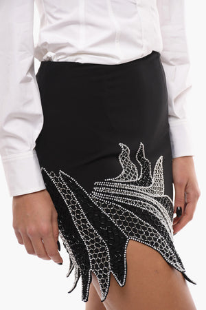 Minigonna Asimmetrica con Perline e Paillettes