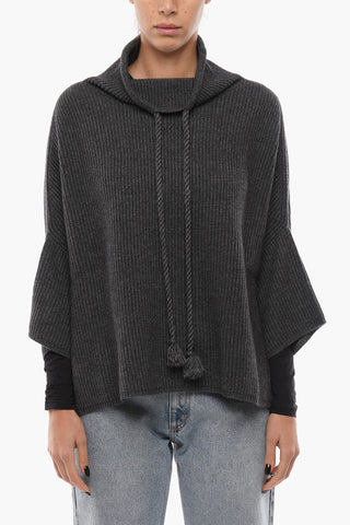 Cashmere Blend Cape with Turtleneck