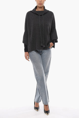 Cashmere Blend Cape with Turtleneck