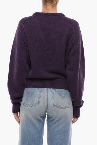 Maglia in Cashmere con Scollo a V e Dettaglio Cut Out